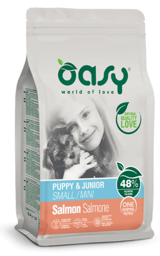 OASY ONE ANIMAL PROTEIN Puppy & Junior Small/Mini Salmon 2,5kg  