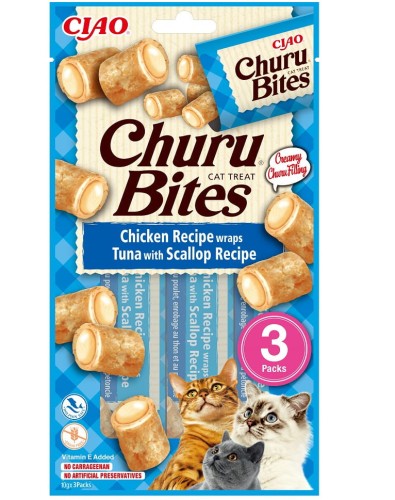 INABA  Churu bites kurczakiem, tuńczykiem i przegrzebkami  3×10 g 