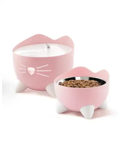 CATIT PIXI Poidełko fontanna różowa 2,5l + filtr zapasowy (3szt) + miska