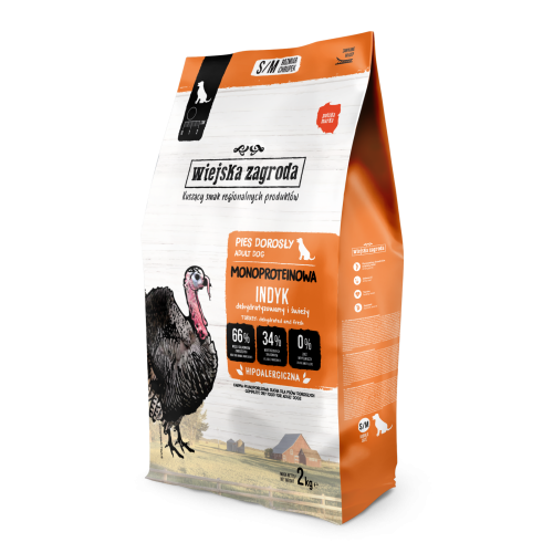 Wiejska Zagroda Monoproteinowa Indyk S/M 2 kg