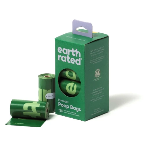 Earth Rated Woreczki na odchody o zapachu lawendy 120 sztuk (8 rolek)