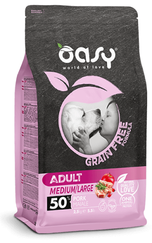 OASY GRAIN FREE FORMULA  Adult Medium/Large Pork 2,5kg 
