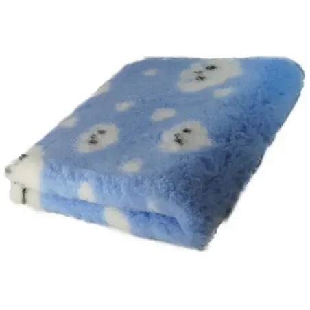 BUBA Legowisko DRY BED antypoślizgowe błękitne w wesołe chmurki 75x50cm 