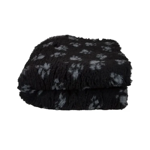 BUBA Legowisko DRY BED antypoślizgowe czerń & szare łapki 75x50cm