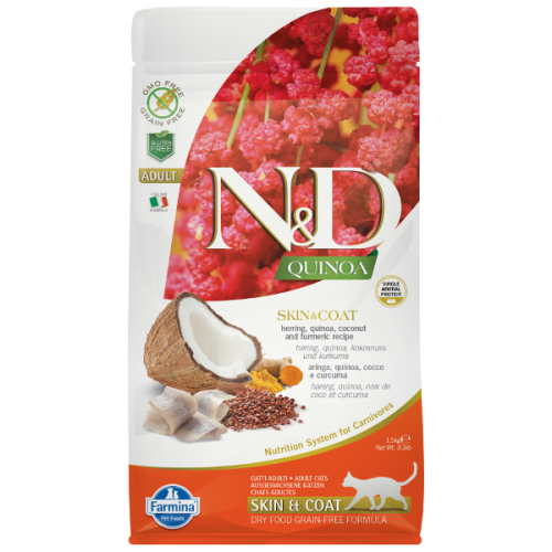 FARMINA N&D QUINOA SKIN AND COAT śledź 300g 