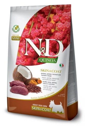 FARMINA N&D QUINOA SKIN & COAT Adult Mini  Vension, Coconut  2,5kg