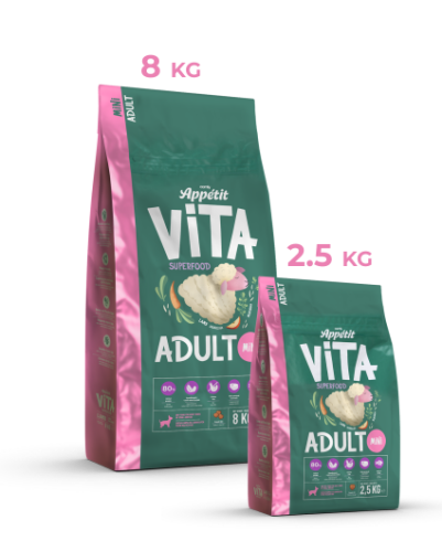 COMFY APPETIT VITA SUPERFOOD JAGNIĘCINA ADULT MINI 8kg 