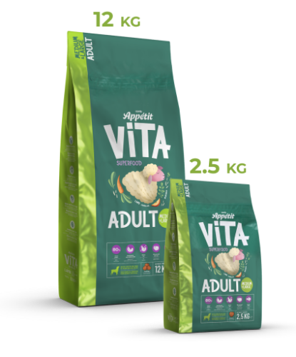 COMFY APPETIT VITA SUPERFOOD JAGNIĘCINA Adult Medium&Large 12kg 