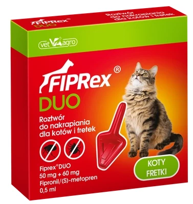 KROPLE FIPREX DUO dla kota 1szt 
