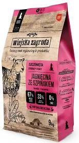 Wiejska Zagroda dla Szczeniąt Jagnięcina ze Szpinakiem  9 kg + GRATIS