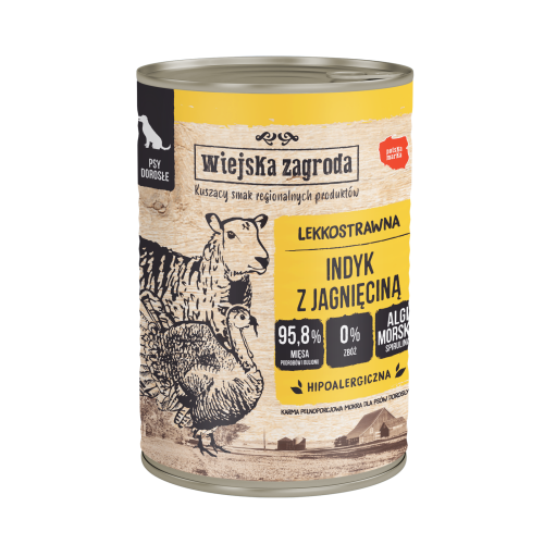 Wiejska Zagroda Indyk z jagnięciną 400g