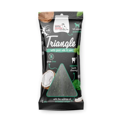 SYTA MICHA Trójkąt dentystyczny dla psa- mleko kozie  2 szt. (ok. 13cm)