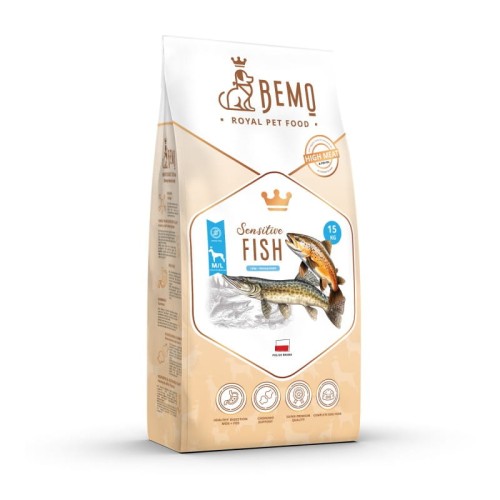 BEMO Sensitive Fish dla psów średnich i dużych  15kg 
