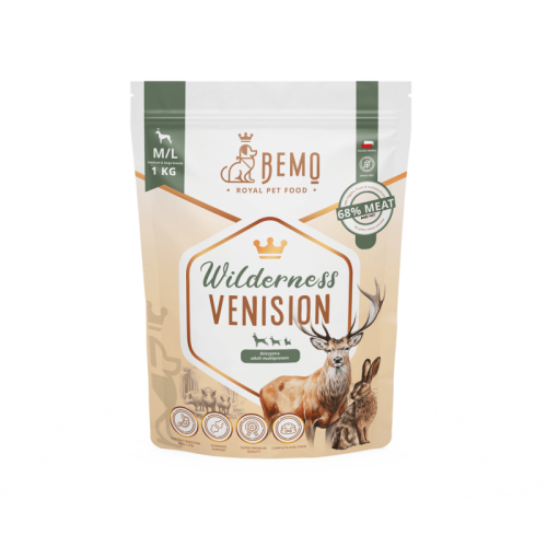 BEMO Wilderness Venision dla psów średnich i dużych 1kg  