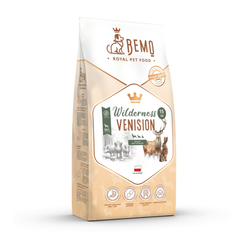 BEMO Wilderness Venision dla psów średnich i dużych 15kg