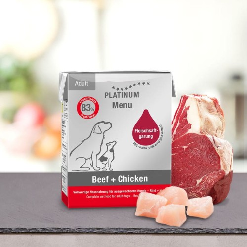 PLATINUM Menu Adult Beef+Chicken 375g