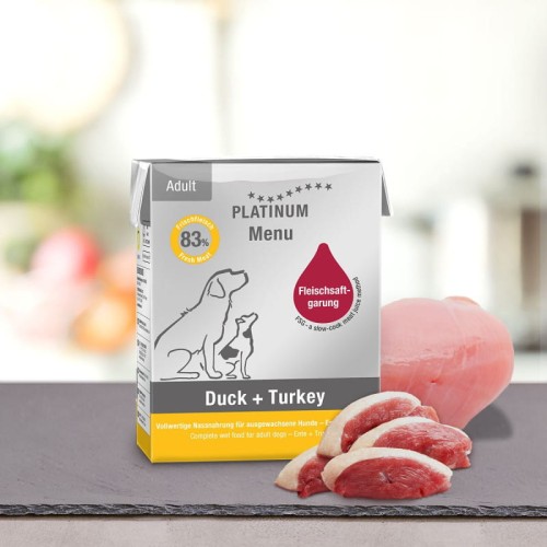 PLATINUM Menu Adult Duck+Turkey 375g