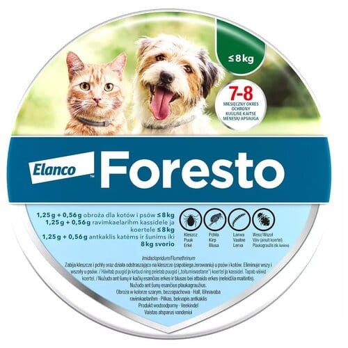 Elanco Foresto obroża dla psów i kotów poniżej 8 kg 