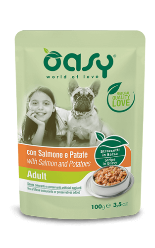 OASY STRIPS IN GRAVY Adult with Salmon and Potatoes 100g