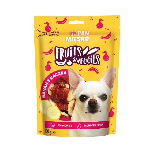 Pan Mięsko Przysmak dla psa Fruits & Veggies Banan z kaczką (dorosły) 100g