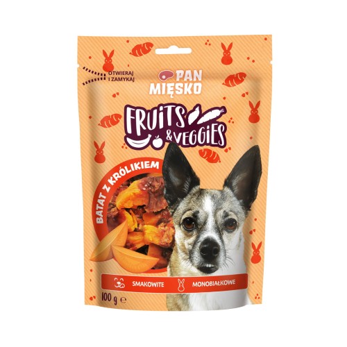 Pan Mięsko Przysmak dla psa Fruits & Veggies Batat z królikiem (dorosły) 100g