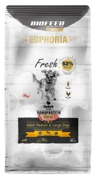 BIOFEED Karma dla psów EUPHORIA Fresh Turkey Monoprotein (średnie i duże rasy) 12kg