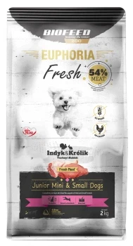 BIOFEED Karma dla szczeniąt EUPHORIA Fresh z indykiem i królikiem (mini i małe rasy) 2 kg