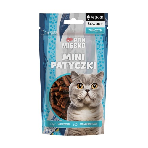 PAN MIĘSKO Przysmak dla kota Mini patyczki Tuńczyk (dorosły) 50g