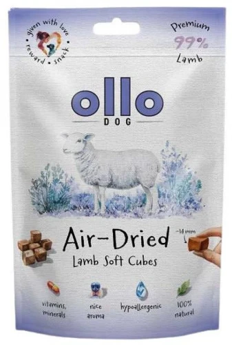 OLLO Air Dried Training Lamb Cubes - przysmak dla psa - 80g