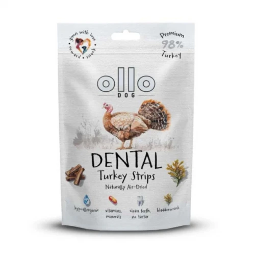 OLLO Air Dried Dental Turkey Strips - przysmak dla psa - 80g