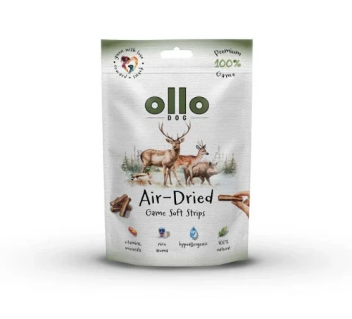 OLLO Air-Dried Game strips Dziczyzna - przysmak dla psa - 80g