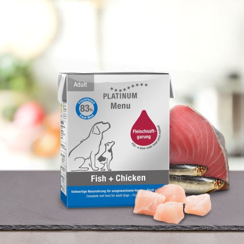PLATINUM Menu Adult Fish+Chicken  375g