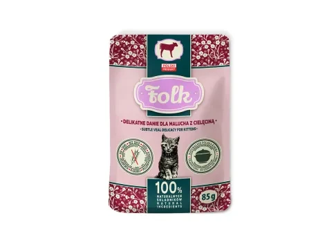 FOLK Kitten Delikatne danie dla malucha z cielęciną saszetka 85 g