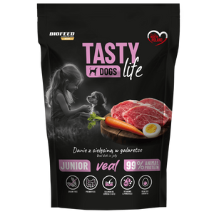 Tasty Dogs Life CIELĘCINA 90% - danie w galaretce (saszetka) 500 g dla szczeniąt