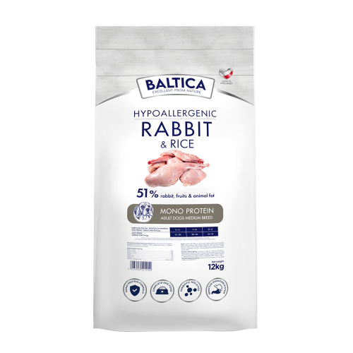 BALTICA Adult Medium M Królik z ryżem 12 kg 