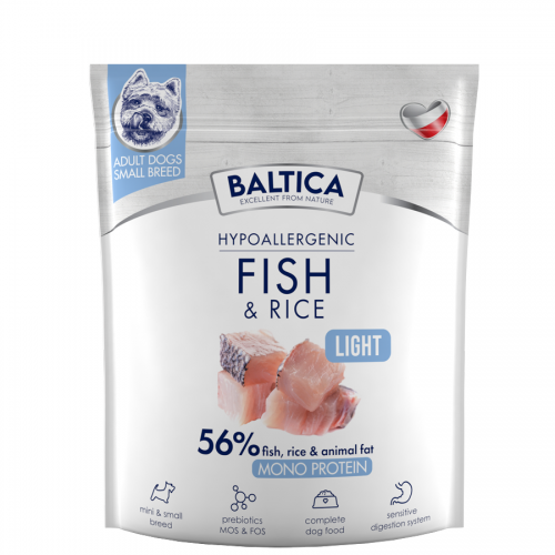 BALTICA Light Adult Small S Ryba z Ryżem 3kg  