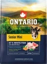 Ontario Senior Mini White Fish Biała Ryba z Brązowym Ryżem 2,25kg