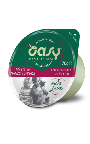 MORE LOVE CUP Kurczak z wołowina i szpinakiem 70g 