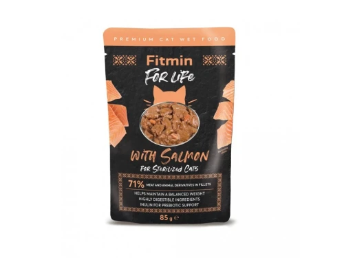 FITMIN For Life for Sterilized Cat Salmon z Łososiem  85g  