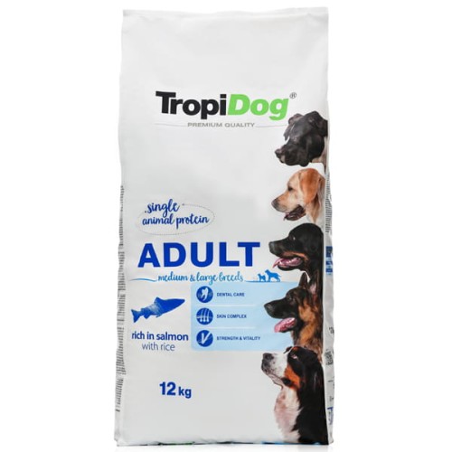 TROPIDOG Adult Medium & Large Łosoś  12kg 