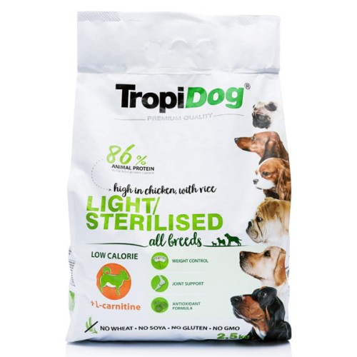 TROPIDOG Light & Sterilised 2,5 kg 
