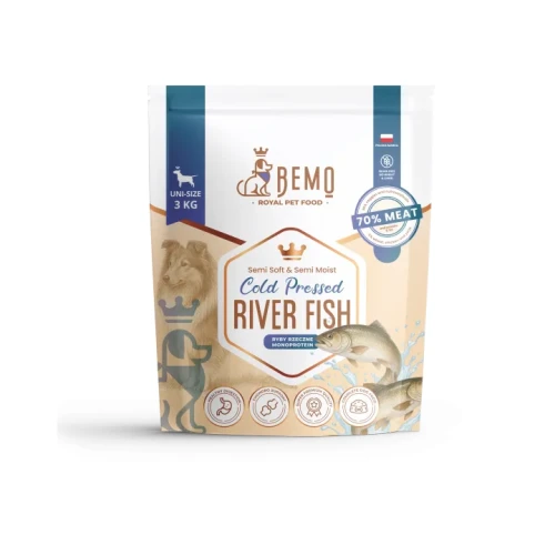 BEMO Cold Pressed River Fish - karma tłoczona na zimno dla psów z rybami rzecznymi 3kg