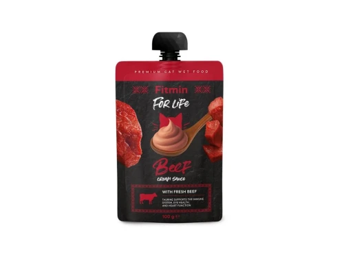 Fitmin For Life Cream sauce kremowa saszetka z wołowiną dla kotów 100 g
