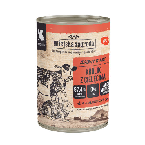 Wiejska Zagroda Królik z cielęciną (kociak) 400g