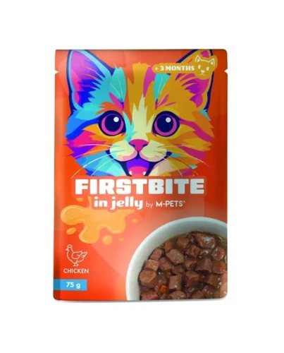 FIRSTBITE mokra karma w galaretce z kurczakiem dla kota 85g 