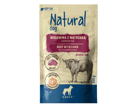 NATURAL wołowina z wątróbką z dodatkiem dyni 500 g