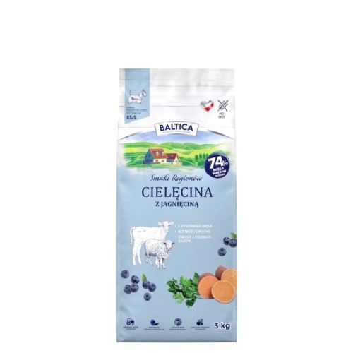 Baltica Smaki Regionów Cielęcina z jagnięciną dla ras małych i miniaturowych karma 3kg 