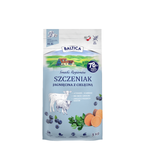 Baltica Smaki Regionów Jagnięcina z cielęciną dla szczeniąt wszystkich ras karma 3kg