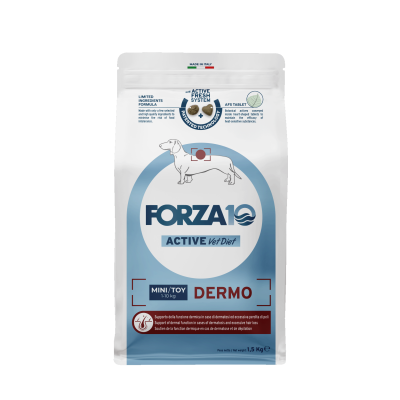 FORZA10 Active Vet Diet Toy & Mini Dermo - Skóra i Sierść - 1,5kg