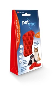 PET+ME Czerwona szczotka dla psów z gęstą sierścią lub długim włosem z pełnym podszyciem